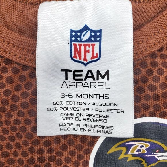 Lot of 4 NEW 3-6 months Baltimore Ravens NFL Team Apparel Brown Football Onesies - Picture 4 of 7
